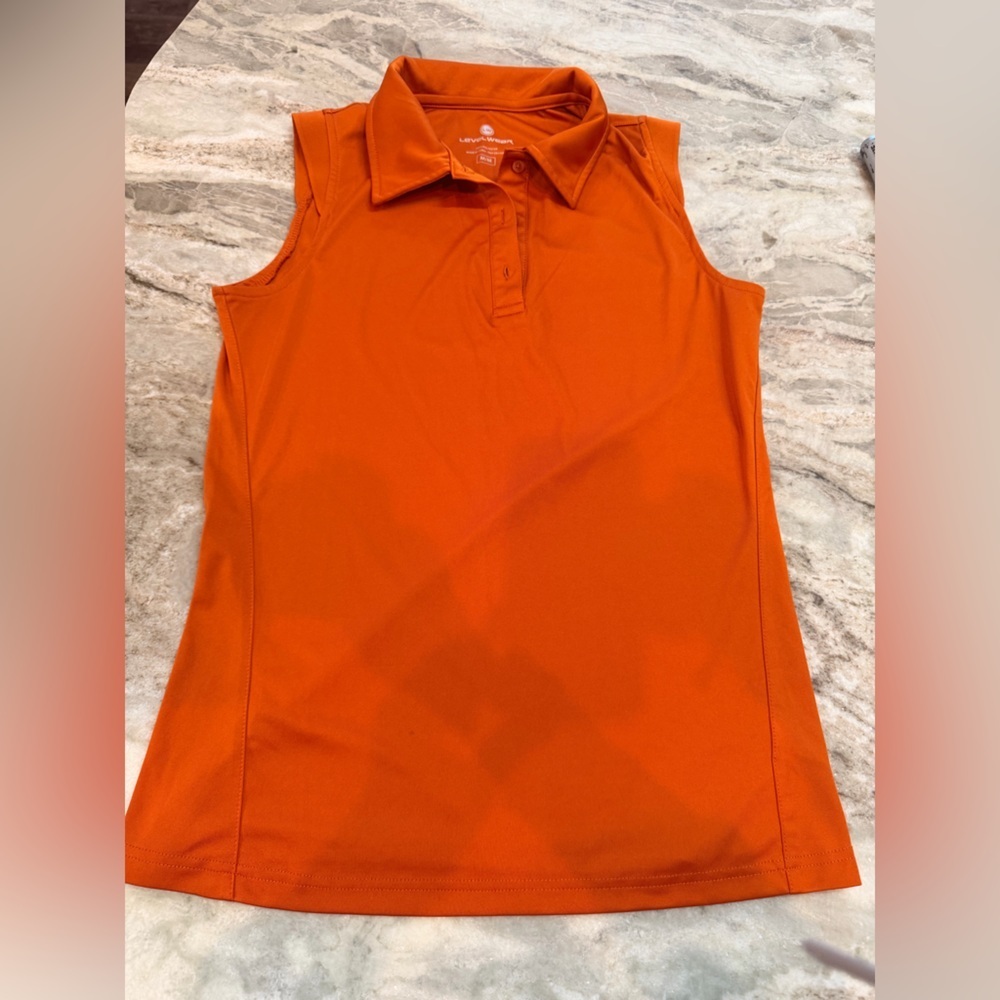 Levelwear Women’s Orange Performance Polo Shirt Size Medium